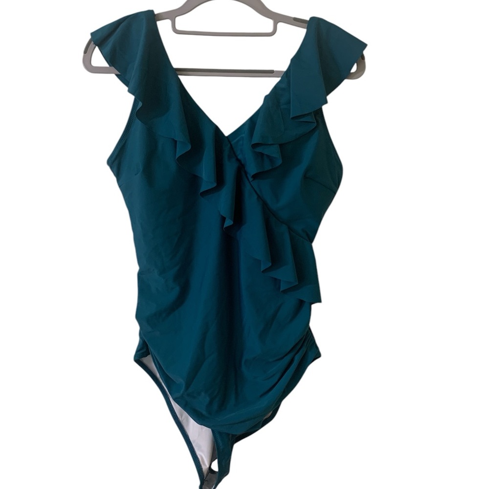 Teal Ruffled One-Piece Swimsuit